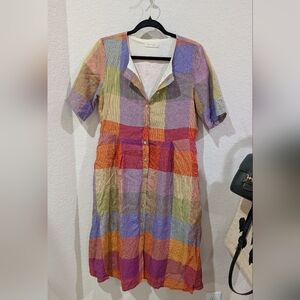 Roolee Multicolor Plaid Midi Dress